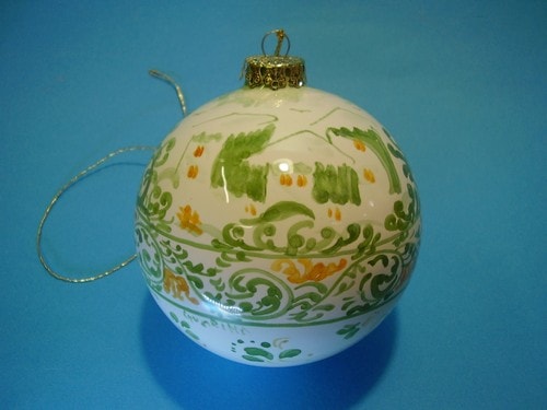 Ceramiche d-Arte di Albisola - Bianco Natale. Maiolioca in Antico Savona, verde.